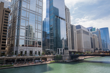 Fototapeta premium Waterfront, Riverwalk, Chicago