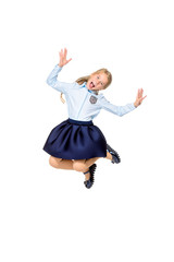 joyful jumping girl