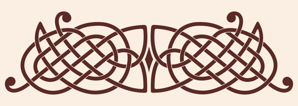celtic knot design, brown on cream background clip art preview