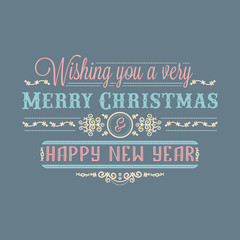 New Year card. Holiday colorful decor. Lettering 