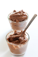 Homemade  chocolate mousse, delicious creamy dessert - 167979184