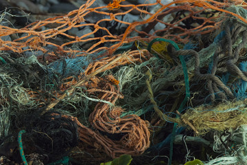 Fishing nets tangled