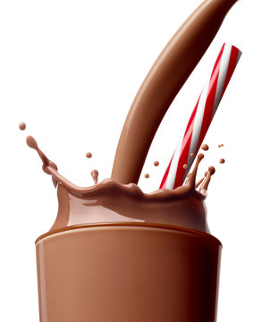 chocolate milk drink splash glass straw