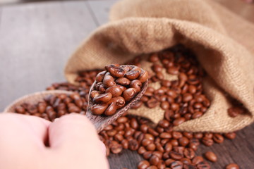Fresh Roasted Coffee Beans Background