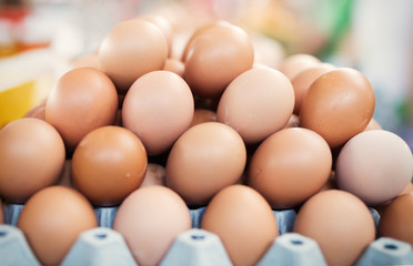 Picture of eggs in box at market