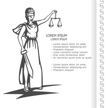 Femida - lady justice, graphic vector illustration