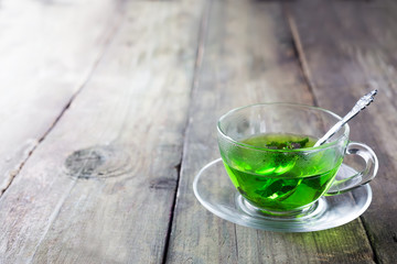 Moroccan tea with mint leaves