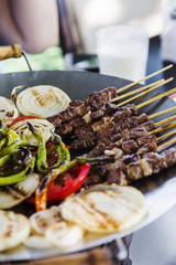 Turkish Traditional Food named as stick kebap
