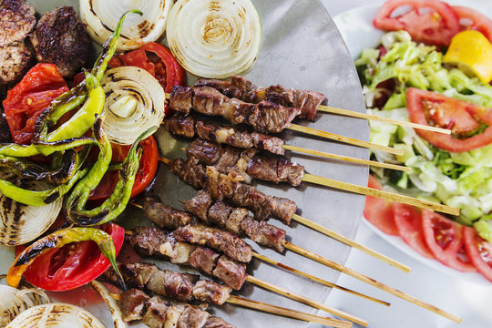 Turkish Traditional Food named as stick kebap