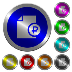 Ruble financial report luminous coin-like round color buttons