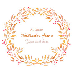 Watercolor autumn wreath - 167983974