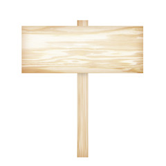 Wooden sign isolated on white background