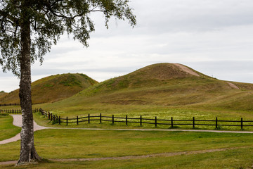 Royal Mounds - large barrows located in Gamla Uppsala village, Uppland, Sweden