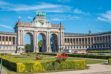 Obraz premium The Cinquantinaire arch in Brussels Belgium