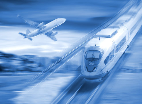 Speed of train and plane traveling