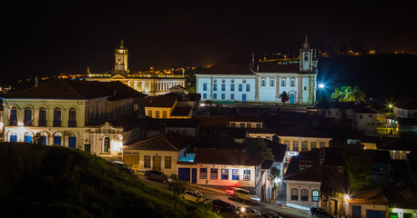 Fototapeta na wymiar Ouro Preto in the state of Minas Gerais is one of Brazil's best-preserved colonial towns and a UNESCO world heritage site. Ouro Preto is one of the most popular travelling destinations in Brazil.