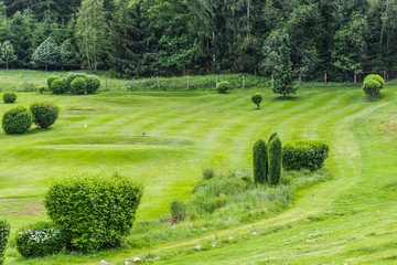 Golf course in the countryside.