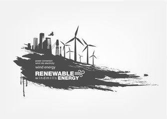 grunge wind turbine Renewable energy