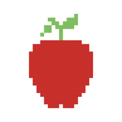 Obraz premium colorful pixelated apple fruit food