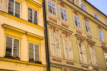 Fototapeta na wymiar Facade of a building in Prague, Czech Republic
