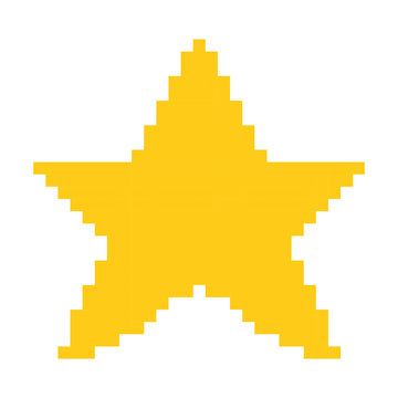 Colorful Pixelated Golden Star Figure