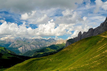 Fototapeta na wymiar Dolomites Unesco world heritage in Italy dramatic photo
