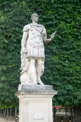 Fototapeta na wymiar Statue of Gaius Julius Caesar, Roman Emperor, in the Jardin des Tuileries, Paris, France