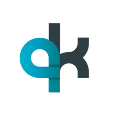 Initial Letter QK Rounded Design Logo