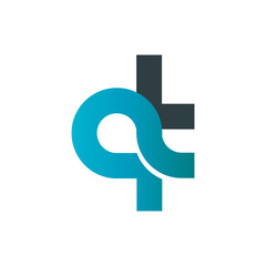 Initial Letter QT Rounded Design Logo