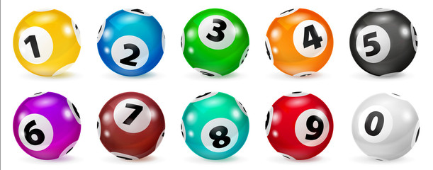 Illustration Colorful Bingo. Lottery Number Balls. Colored balls isolated. Bingo ball. Bingo balls...