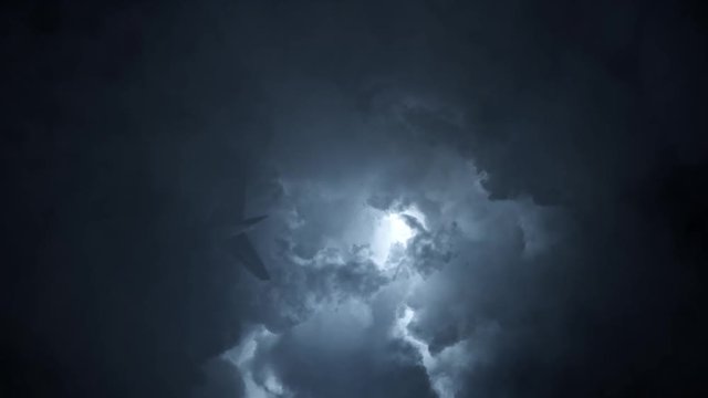 Aircraft Flying in a Lightning Storm