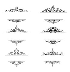 Vintage vector swirl frame set