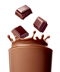 chocolate milk drink splash glass straw