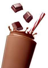 chocolate milk drink splash glass straw