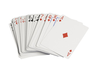 Deck of cards spread face up