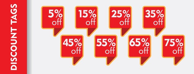 special offer sticker set. red discount tag vector illustration. Price label. sale promo marketing. ads offer. Cloud text shape design for discount and offer. Paper fold or origami illustration. Print