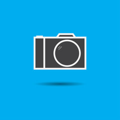 Camera sign symbol icon - flat design with shadow