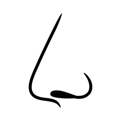Human nose side view for breathing & smelling line art vector icon for apps and websites
