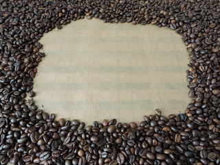 Coffee bean frame, space for text