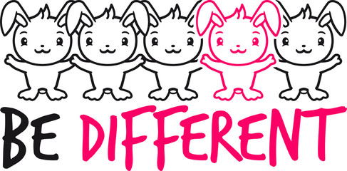 text be different frau weiblich schwul homosexuell hände halten kette viele muster umarmen stehend freundlich begrüßen kaninchen hase klein süß niedlich glücklich