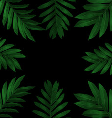 Naklejka na ściany i meble Tropical leaf pattern poster