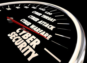 Cyber Security Threat Attack Warfare Level Gauge 3d Illustration