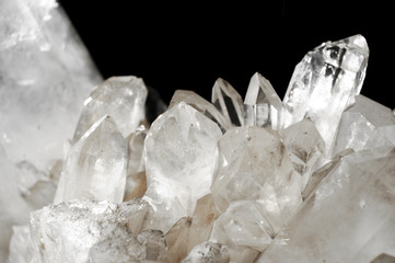 close up on white crystal amethyst mineral