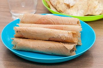 coconut biscuit curl or thong muan  in Thai