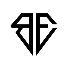 initial letters logo be black monogram diamond pentagon shape