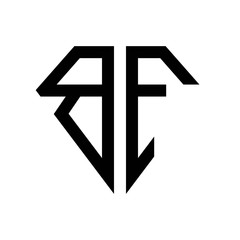 initial letters logo bf black monogram diamond pentagon shape