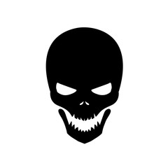 Black Skull Silhouette, a vector illustration of a black skull head symbol.