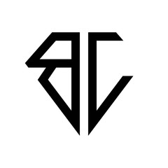 initial letters logo bl black monogram diamond pentagon shape