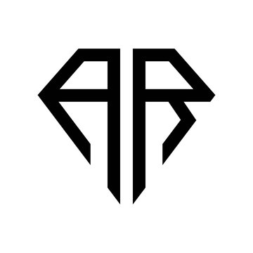 initial letters logo ar black monogram diamond pentagon shape