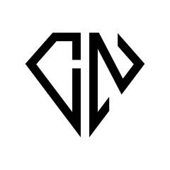 initial letters logo cn black monogram diamond pentagon shape